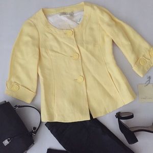 Yellow Linen Blazer TREVAN Size: 4 NEW!
